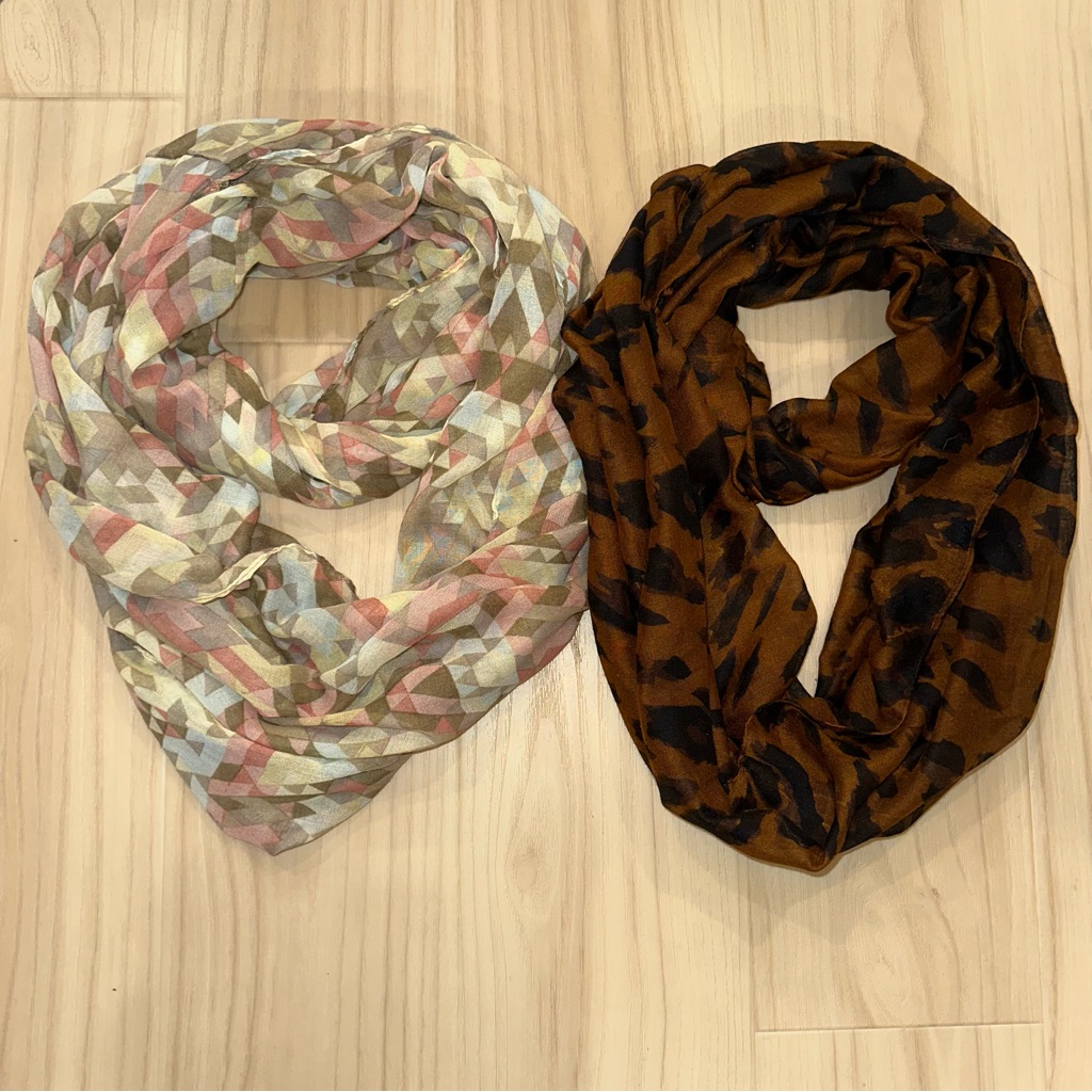 Two Pattern Infinity Scarves